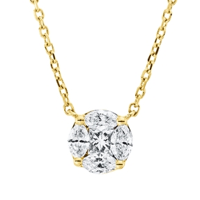 Collier aus 750 Gold Gelbgold 5 Diamanten 0,23ct TW-SI L:45cm