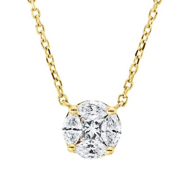 Collier aus 750 Gelbgold 5 Diamanten 0.23ct