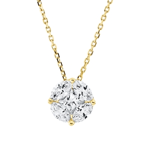 Collier aus 750 Gold Gelbgold 5 Diamanten 0,94ct TW-SI L:45cm