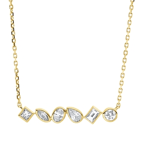 Collier aus 750 Gold Gelbgold 6 Diamanten 0,48ct TW-SI L:45cm Collier aus 750 Gold Gelbgold 6 Diamanten 0,48ct TW-SI L:45cm