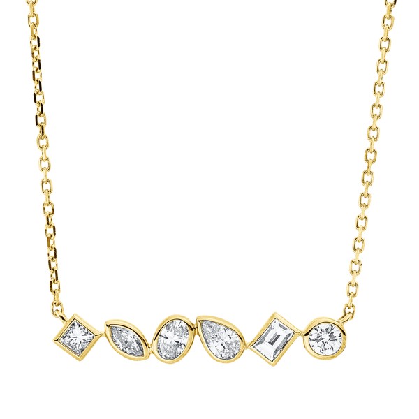 Collier aus 750 Gelbgold 6 Brillanten 0.48ct