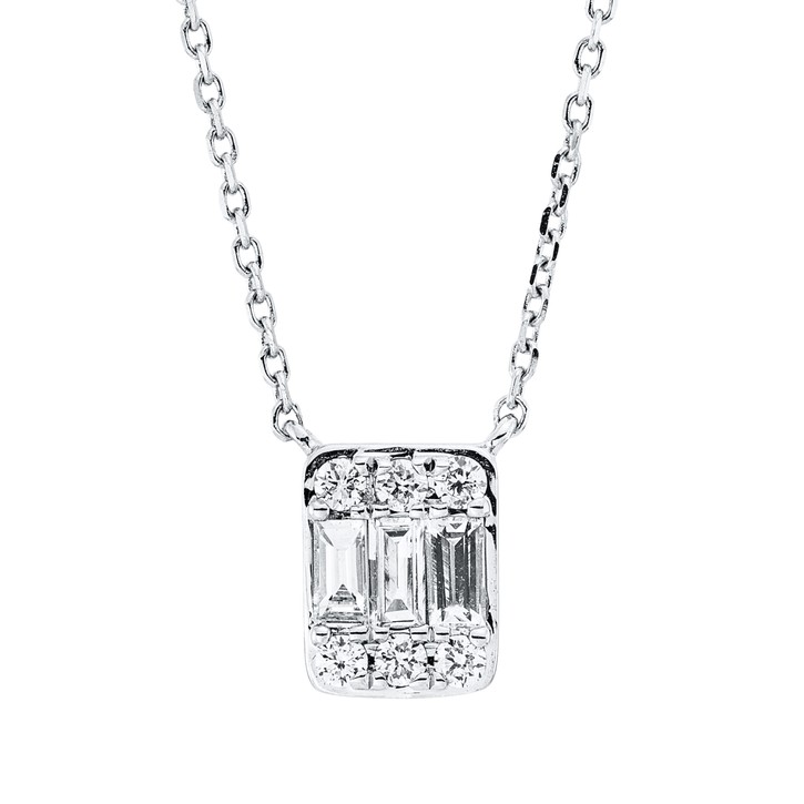 Collier aus 750 Weißgold 9 Brillanten 0.19ct