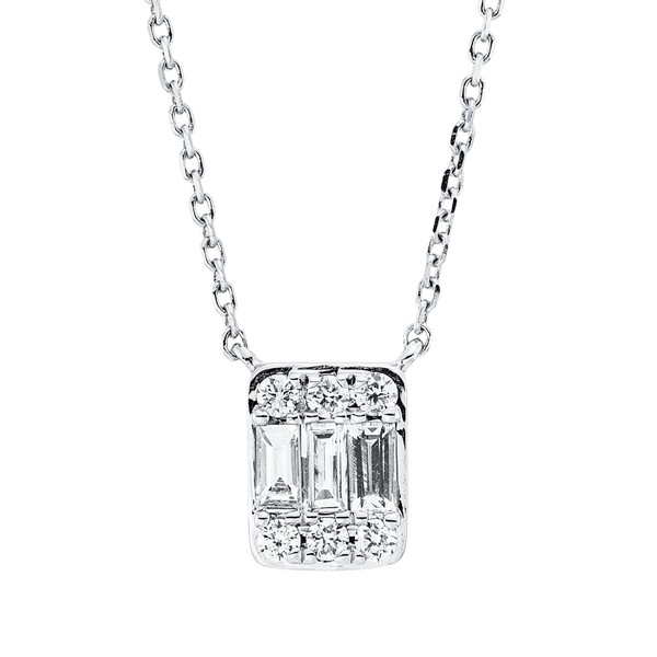 Collier aus 750 Weißgold 9 Brillanten 0.19ct