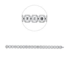 Armband aus 750 Gold Weißgold 460 Diamanten 12,15ct TW-SI L:17,8cm