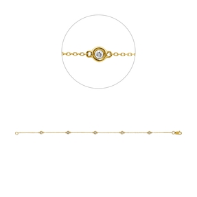 Armband aus 585 Gold Gelbgold 5 Brillanten 0,12ct TW-SI L:17,8cm