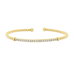 Armreif aus 585 Gold Gelbgold 21 Brillanten 0,53ct TW-SI 50x60mm