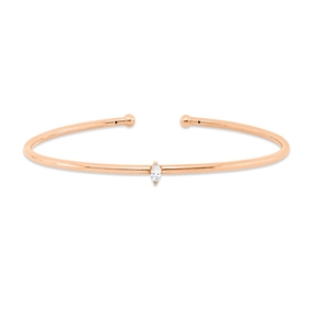 Armreif aus 750 Gold Rotgold Diamant Navette-Schliff 0,08ct TW-VSI 47x56mm