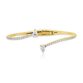 Armreif aus 750 Gold Gelbgold 76 Diamanten 2,24ct 47x54mm