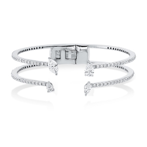 Armreif aus 750 Gold Weißgold 136 Diamanten 3,58ct 47x53mm
