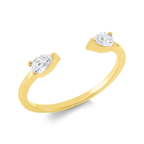 Ring Tropfen aus 750 Gelbgold 2 Diamanten Tropfen-Schliff 0,32ct TW-SI B:2,8mm Ring Tropfen aus 750 Gelbgold 2 Diamanten Tropfen-Schliff 0,32ct TW-SI B:2,8mm