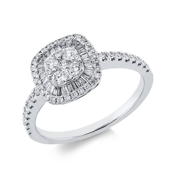 Ring aus 750 Weißgold 82 Brillanten 0.63ct