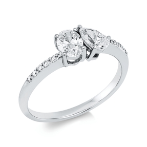 Ring aus 750 Gold Weißgold 12 Diamanten 0,84ct B:5,7mm Ring aus 750 Gold Weißgold 12 Diamanten 0,84ct B:5,7mm