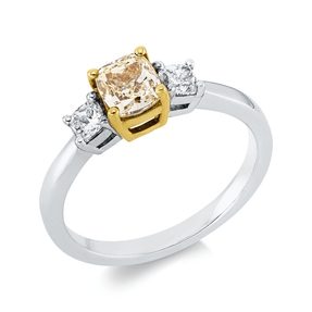 Ring aus 750 Gold gelb/weiß 3 Diamanten 1,1ct B:5,5mm