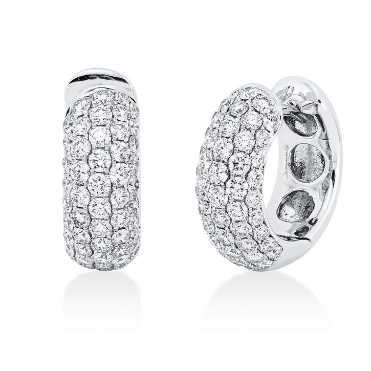 Pavé Creolen aus 750 Weißgold 102 Brillanten 1.71ct