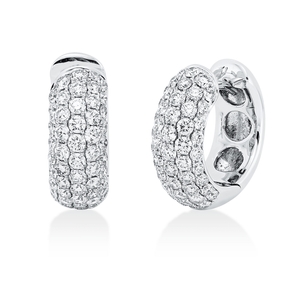 Pavé Creolen aus 750 Weißgold 102 Brillanten 1,71ct TW-VSI 16,7x6,2mm