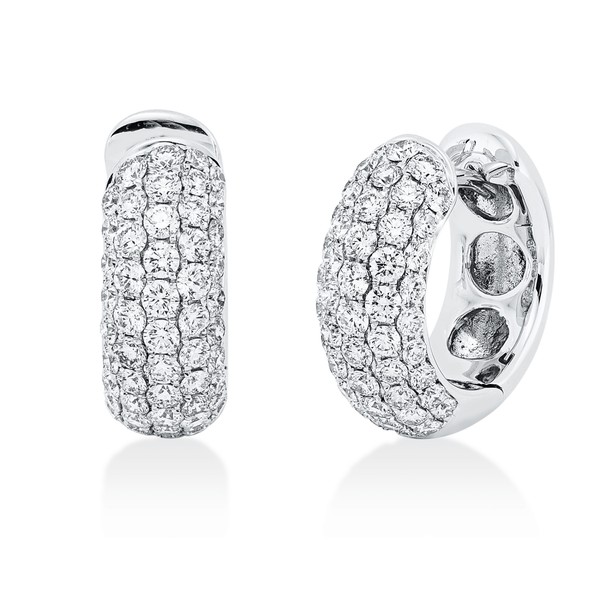 Pavé Creolen aus 750 Weißgold 102 Brillanten 1.71ct