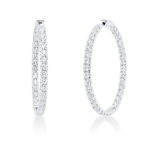 Creolen aus 750 Gold Weißgold 70 Brillanten 6,39ct TW-SI 43,6x3,4mm