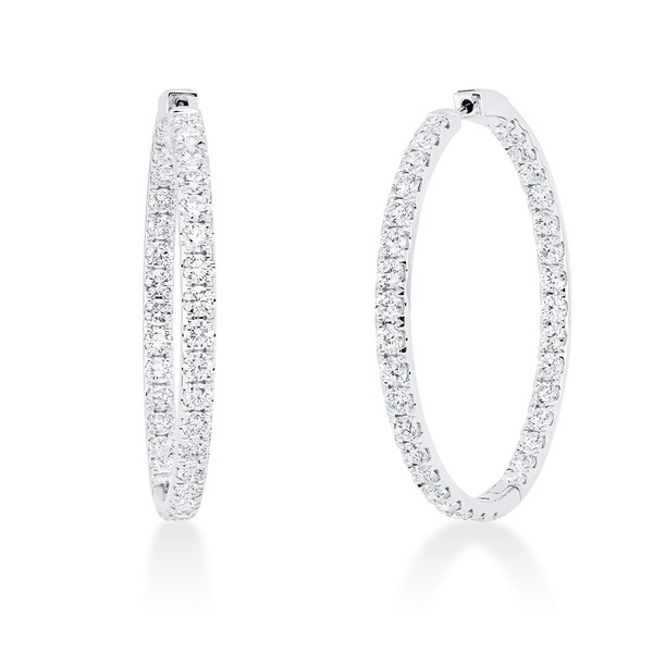 Creolen aus 750 Weißgold 70 Brillanten 6.39ct