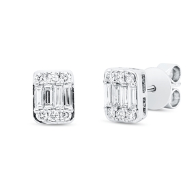 Creolen aus 750 Gold Weißgold 20 Diamanten 0,36ct TW-SI 6,7x2,8mm