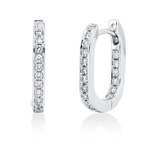Creolen aus 750 Gold Weißgold 34 Brillanten 0,32ct TW-VSI 15,7x2,2mm