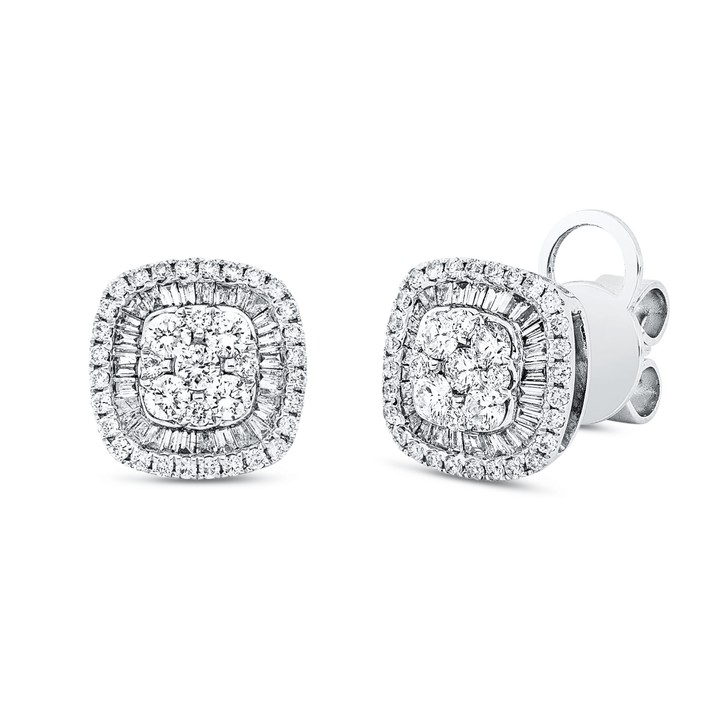 Ohrstecker aus 750 Weißgold 130 Brillanten 0.96ct