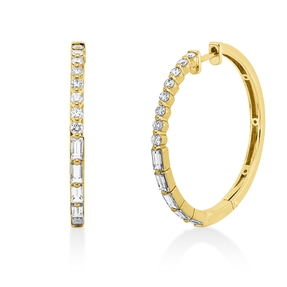Creolen aus 750 Gold Gelbgold 26 Diamanten 1,33ct TW-SI 30,6x2,3mm