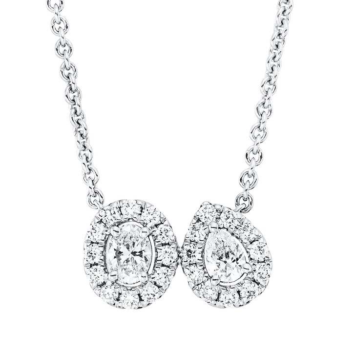 Collier aus 750 Weißgold 25 Brillanten 0.46ct