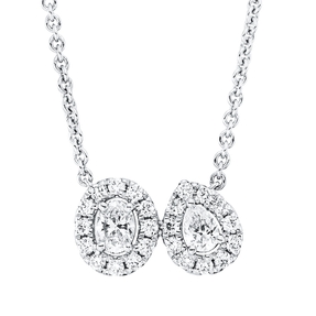 Collier aus 750 Gold Weißgold 25 Diamanten 0,46ct TW-SI L:42cm