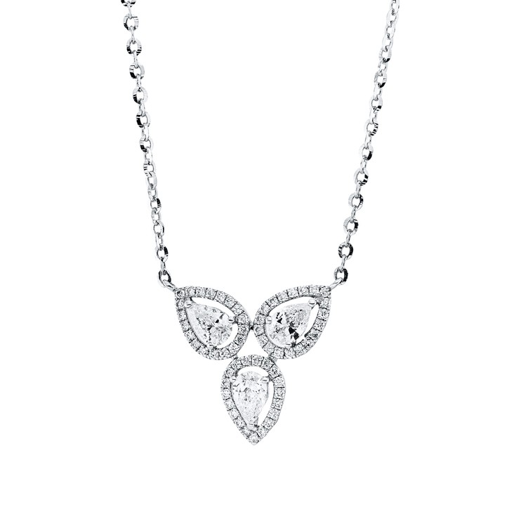Collier aus 750 Weißgold 60 Brillanten 0.58ct