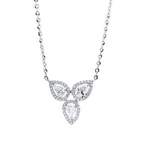 Collier aus 750 Gold Weißgold 60 Diamanten 0,58ct L:45,7cm