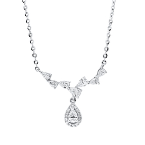 Collier aus 750 Gold Weißgold 24 Diamanten 0,53ct L:45,7cm