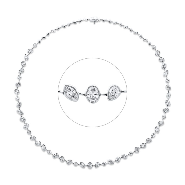 Collier aus 750 Weißgold 39 Brillanten 6.23ct