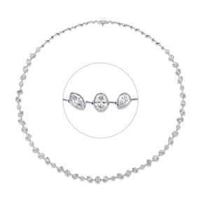 Collier aus 750 Gold Weißgold 39 Diamanten 6,23ct TW-SI L:42cm