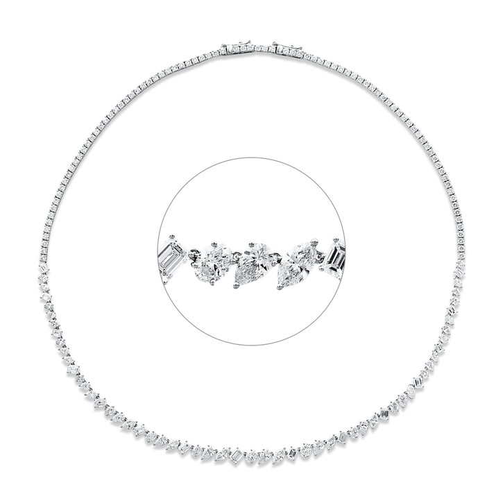Collier aus 750 Weißgold 145 Brillanten 13.33ct