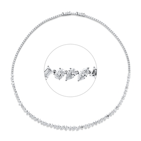 Collier aus 750 Gold Weißgold 145 Diamanten 13,33ct TW-SI L:44,5cm