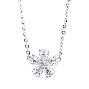 Collier aus 750 Gold Weißgold 6 Diamanten 0,73ct L:45,7cm