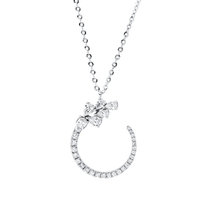 Collier aus 750 Gold Weißgold 30 Diamanten 0,55ct L:45,7cm