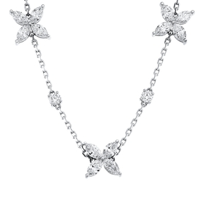 Collier aus 750 Gold Weißgold 16 Diamanten 2,31ct F-VSI L:45,7cm