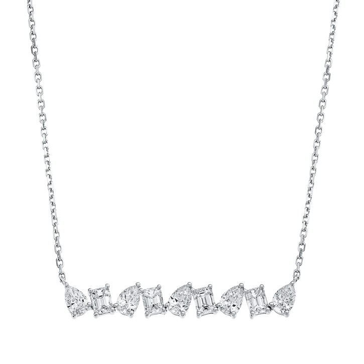 Collier aus 750 Weißgold 9 Diamanten 1.24ct