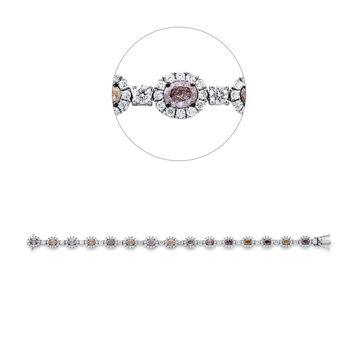 Armband aus 750 Weißgold 210 Brillanten 7.73ct
