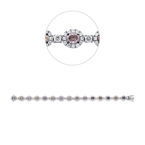 Armband aus 750 Weißgold 210 Diamanten 7,73ct L:16,5cm Fassung schwarz rhodiniert