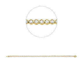 Armband aus 750 Gold Gelbgold 71 Brillanten 1,5ct TW-SI B:3,1mm L:18cm Zarge