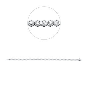 Armband aus 750 Gold Weißgold 52 Brillanten 2,03ct TW-SI B:3,7mm L:18cm Zarge