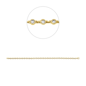 Armband aus 750 Gold Gelbgold 30 Brillanten 1ct TW-SI B:3,4mm L:18cm