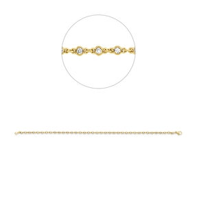 Armband aus 750 Gold Gelbgold 38 Brillanten 0,5ct TW-SI B:2,4mm L:18cm Zarge