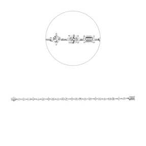 Armband aus 750 Gold Weißgold 25 Diamanten 4,55ct TW-SI L:16,8cm