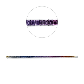 Armband aus 750 Gold Weißgold 64 Saphire 9,91ct mehrfarbig L:17cm