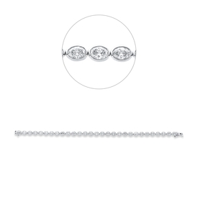 Armband aus 750 Weißgold 29 Diamanten Oval-Schliff 5,73ct TW-SI L:16,8cm