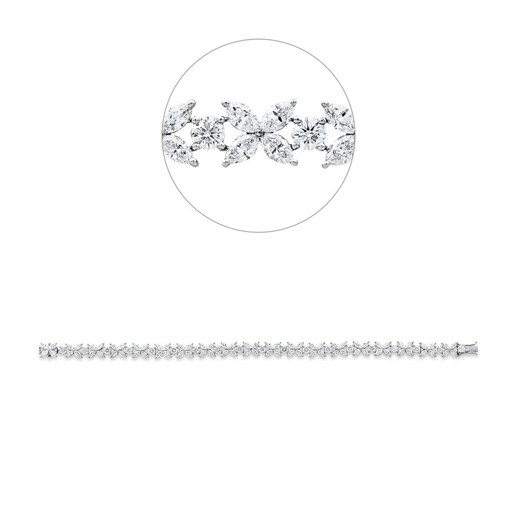 Armband aus 750 Weißgold 95 Brillanten 7.04ct