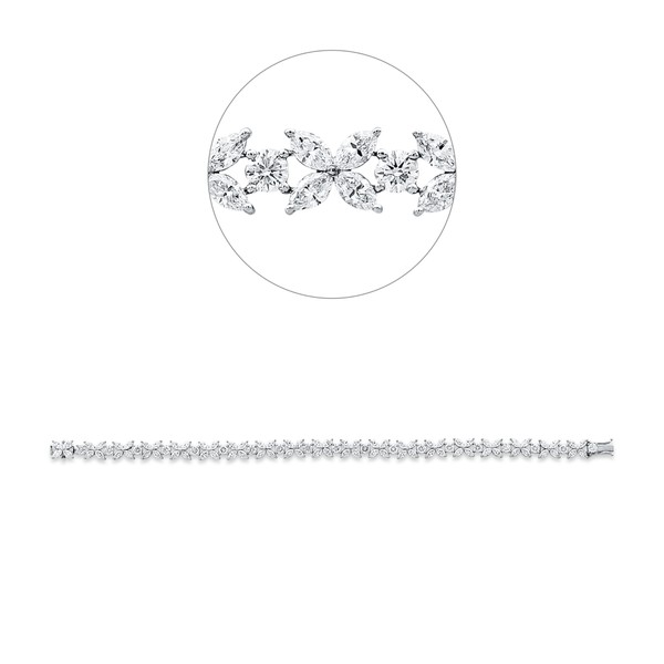 Armband aus 750 Weißgold 95 Brillanten 7.04ct